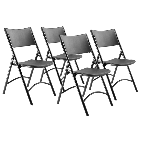 SUGIFT Upholstered Padded Folding Chair (4 Pack), Black 