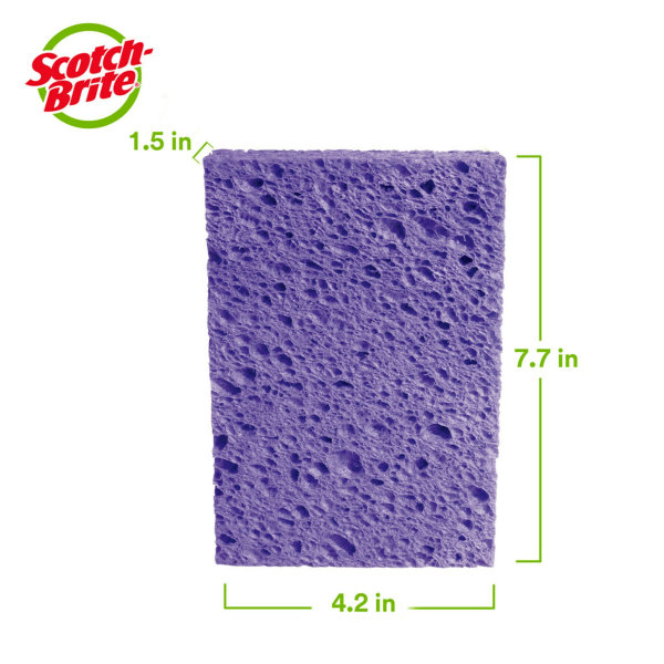 3M Scotch Brite Cellulose Medium Duty Scrubbing Sponge 6 14 H x 3