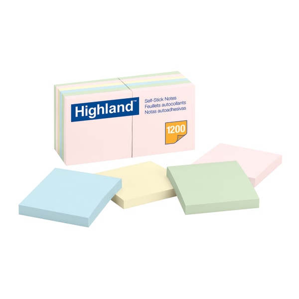 Post-it Notes, 3 in x 3 in, 12 Pads, 100 Sheets/Pad, Clean Removal, Canary  Yellow