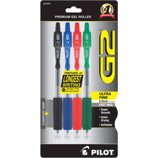  Pilot Frixion Erasable Rollerball 0.7mm Tip - 2 Black/1 Blue/1  Red/1 Green (Pack of 5) : Office Products