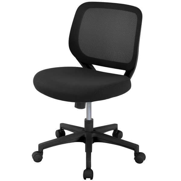 Realspace® Adley Mesh/Fabric LowBack Task Chair, Black, BIFMA
