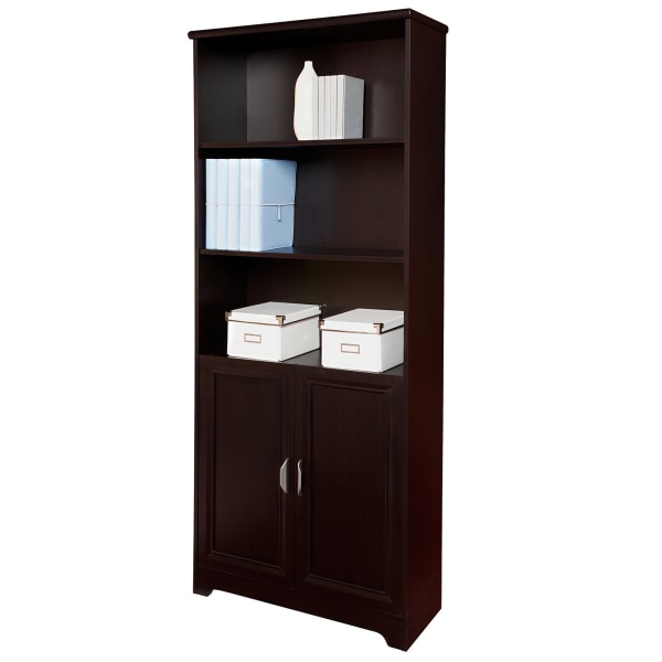 Realspace Peakwood 71 H 5 Shelf Bookcase Smoky Brown - Office Depot