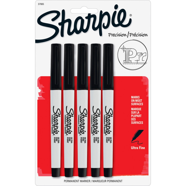 Sharpie® Permanent Ultra-Fine Point Markers, Black, Pack Of 5 Markers -  Zerbee