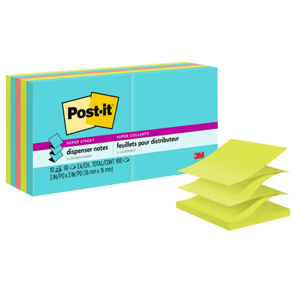 Post-It Cube Sticky Notes, 3in X 3in, 24 Pads, 100 Sheet each