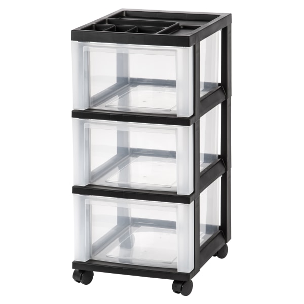 Office Depot&reg; Brand Plastic 3-Drawer Storage Cart 551312