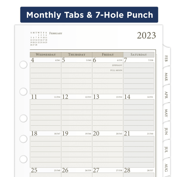 Pocket Size Monthly Planner Refill - Zerbee