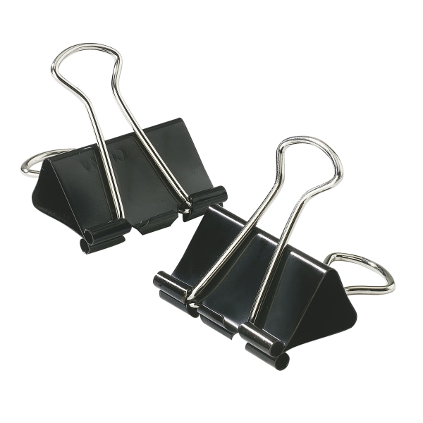 Binder Clips, Small, 3/4&quot; Wide, 3/8&quot; Capacity, Black, Pack Of 36 560394