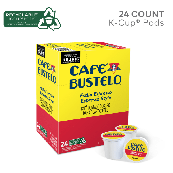Cafe Bustelo® SingleServe Coffee KCup® Pods, Espresso Roast, Carton Of 24 Zerbee