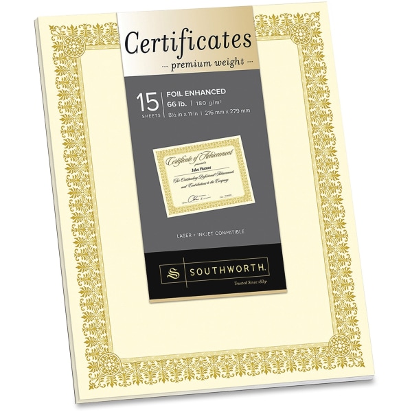 Geographics Certificates, 8-1/2 x 11, Blue Ribbon Acclaim, Pack Of 25 -  Zerbee