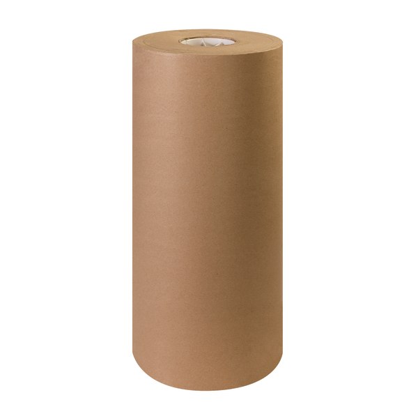 Kraft Paper Roll, 40 lb Wrapping Weight, 36 x 1,000 ft, White - Zerbee