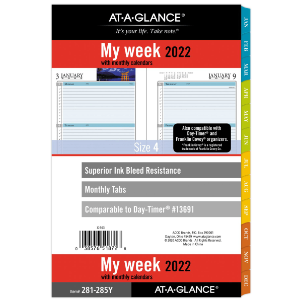 AT-A-GLANCE&reg; Zenscapes Weekly/Monthly Planner Calendar Refill 5640713