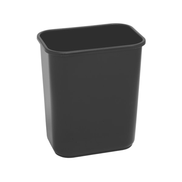 Rubbermaid 28 Quart Black Plastic Wastebasket