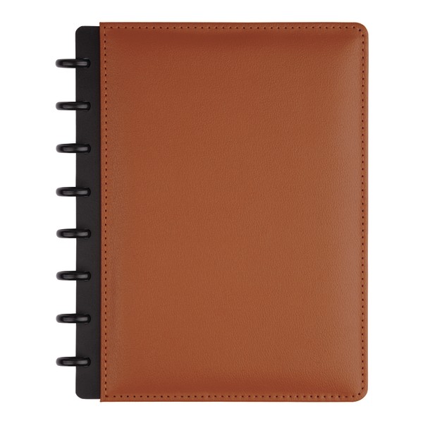TUL Discbound Notebook, Elements Collection, Letter size, Leather Cover, Rose Gold/Pebbled, 60 Sheets