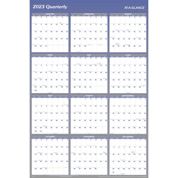 AT-A-GLANCE 2023 RY Vertical Horizontal Reversible Erasable Yearly Wall Calendar 5752492