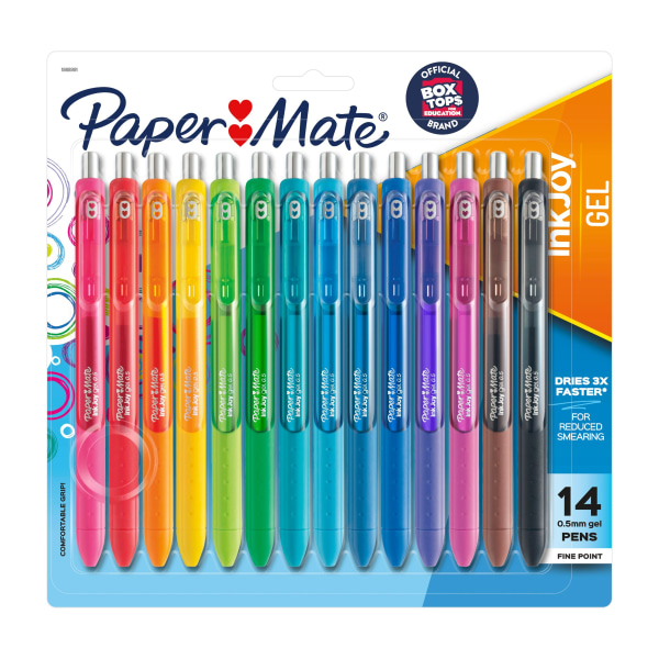 Paper Mate® InkJoy Retractable Gel Pens, Fine Point, 0.5 mm, Assorted  Colors, Pack Of 14 Pens - Zerbee