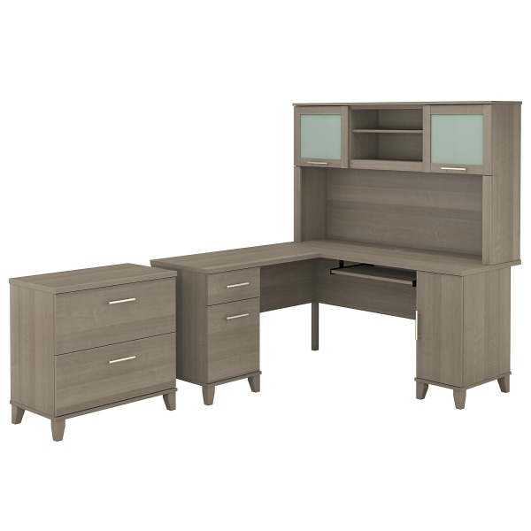 Bush Furniture Somerset L Shaped Desk With Hutch And Lateral File Cabinet 5827063