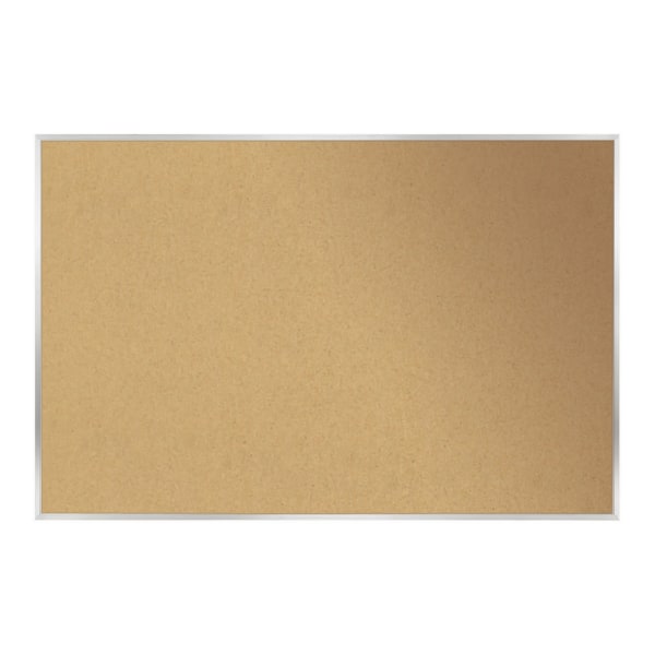 Ghent Cork Bulletin Board, 48 1/2" x 120 1/2", Aluminum Frame With Silver Finish Zerbee