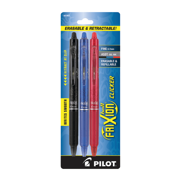 Pilot FriXion .7mm Clicker Erasable Gel Pens - Zerbee