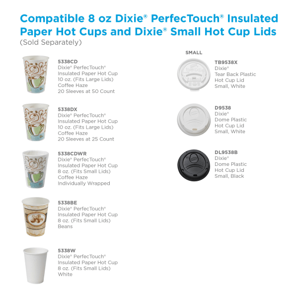 Dixie Pathways Paper Hot Cups For Small Lids 50 Cups Per Pack