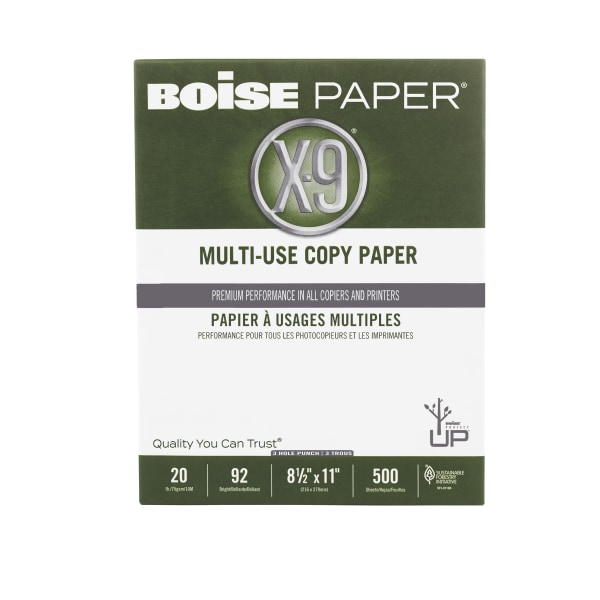 Just Basics™ Multi-Use Printer & Copier Paper, Letter Size (8 1/2 x 11),  92 (US) Brightness, 20 Lb, White, 500 Sheet