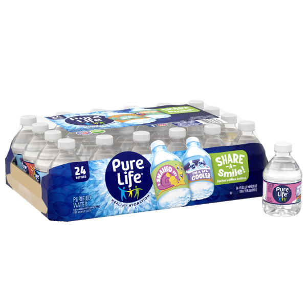 Pure Life Purified Water, 20 Fl Oz, Plastic Bottled Water (24 Pack)