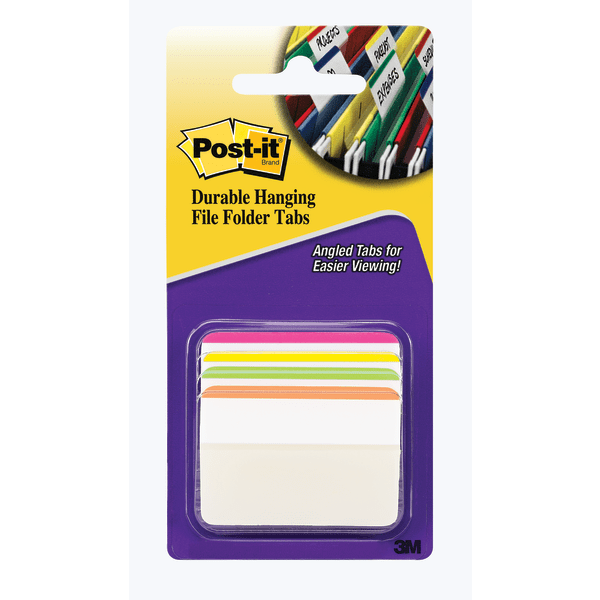 Post-it&reg; Notes Durable Hanging Angled Lined File Folder Tabs MMM686A1BB