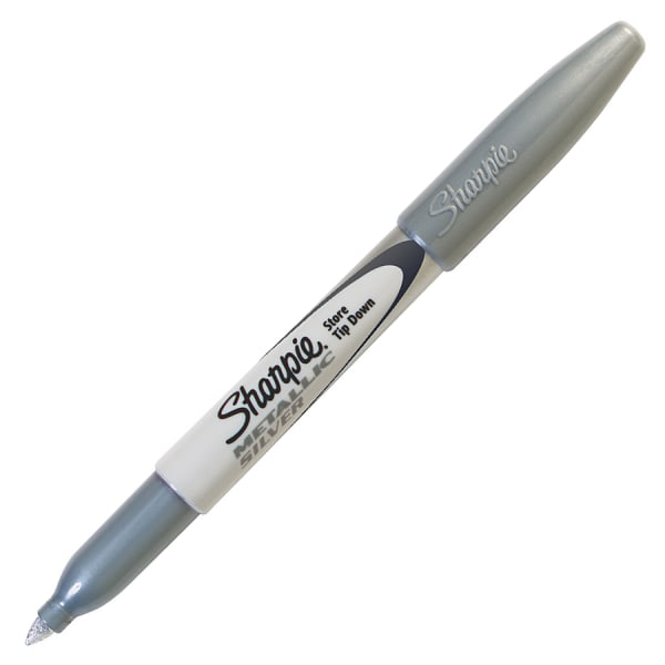 Sharpie 39109PP Metallic Permanent Markers, Fine Point, Silver, 4