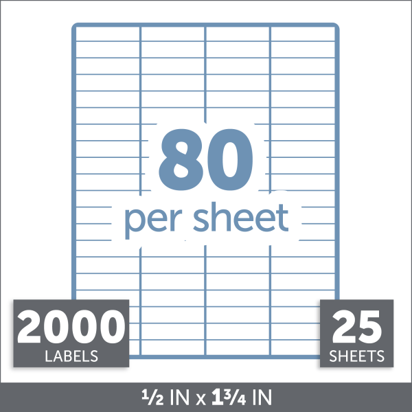 Office Depot® Brand Inkjet/Laser Return Address Labels, Rectangle 1/2