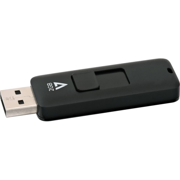 Motel Spænding At hoppe V7 2GB USB 2.0 Flash Drive - With Retractable USB connector - 2 GB - USB  2.0 - Black - 5 Year Warranty - Zerbee