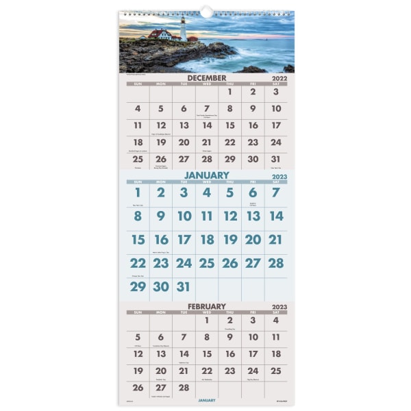 AT-A-GLANCE Scenic 2023 RY Three Month Wall Calendar - Zerbee