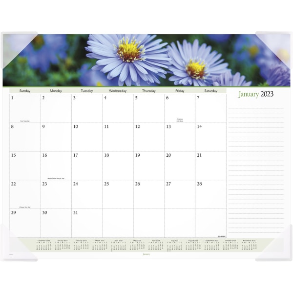 AT-A-GLANCE 2023 RY Floral Panoramic Monthly Desk Pad 6249087