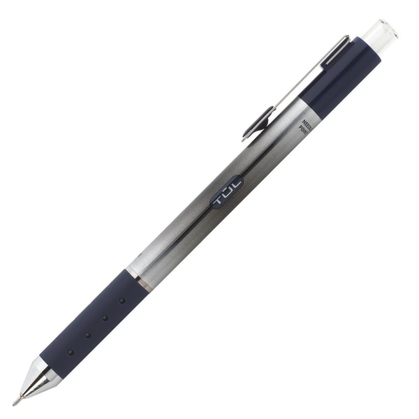 TUL GL Series Retractable Gel Pens, Medium Point, 0.7 mm, Pearl White Barrel, Blue Ink, Pack of 12 Pens