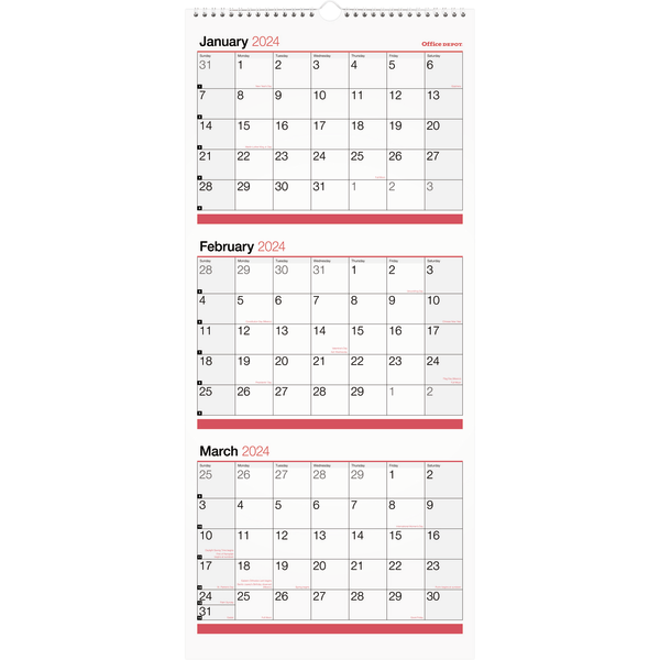 Giant 12 Month Desk Calendar 22 x 17 January to December - Office Depot