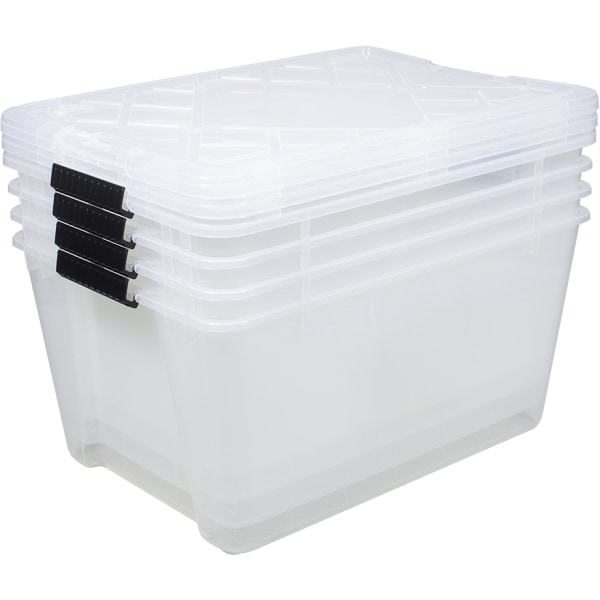 Really Useful Box Plastic Storage Container With Built-In Handles And Snap  Lid, 19 Liters, 14 1/2 x 10 1/4 x 11 1/8, Clear
