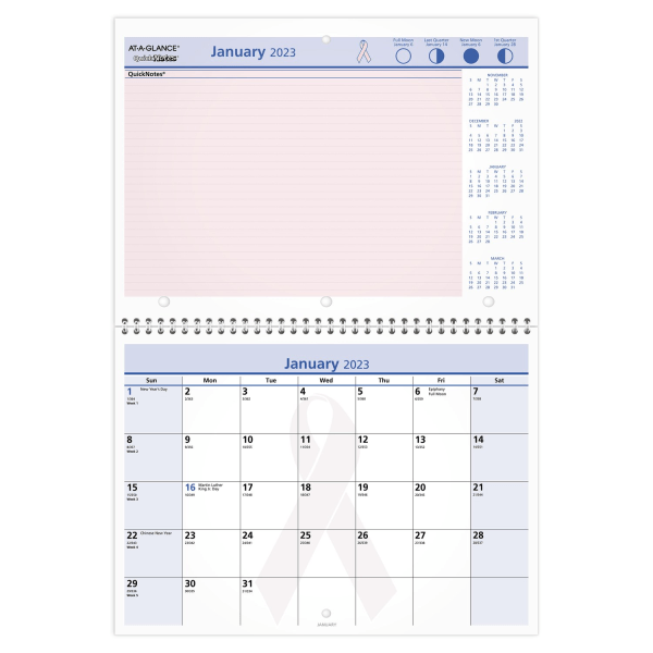 AT-A-GLANCE 2023 RY QuickNotes City of Hope Monthly Wall Calendar 6503561