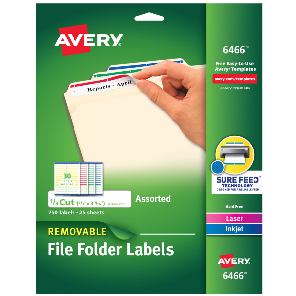 Avery® Removable File Folder Labels - Zerbee