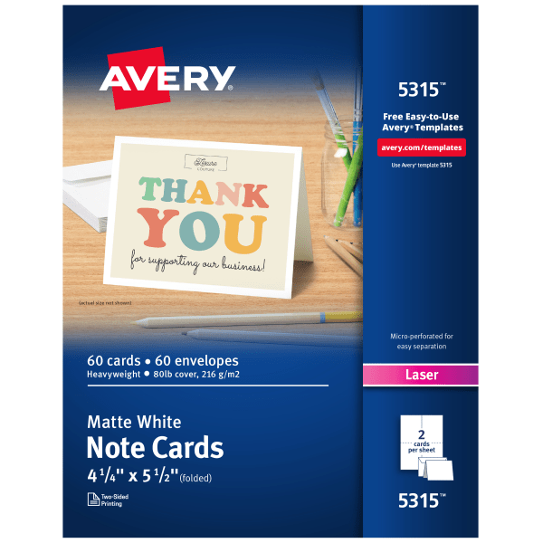 Avery(R) Postcards, 4-1/4 x 5-1/2, Ivory, 100 Blank Postcards