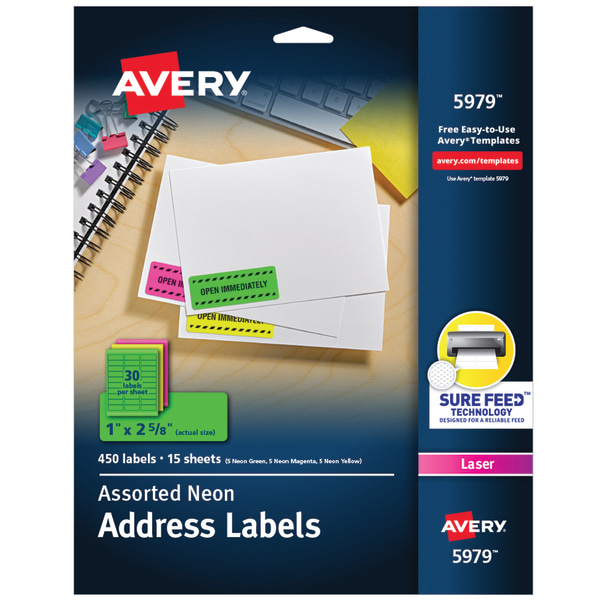 Avery Removable Inkjet/Laser ID Labels 8-1/2 x 11 White 25/Pack