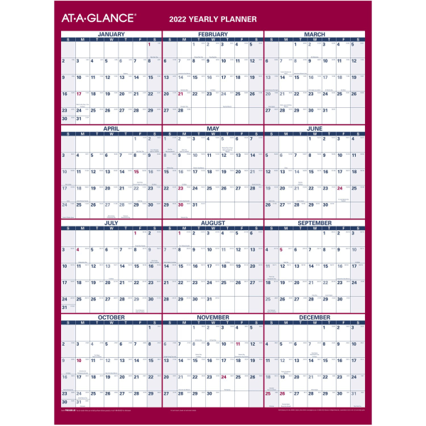 AT-A-GLANCE&reg; Reversible Erasable Compact Wall Calendar 6576209