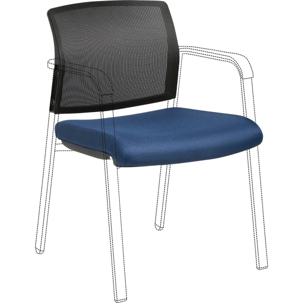 Lorell Stackable Chair Mesh Back/Fabric Seat Kit - Black, Navy - Fabric - 1 Each LLR30945