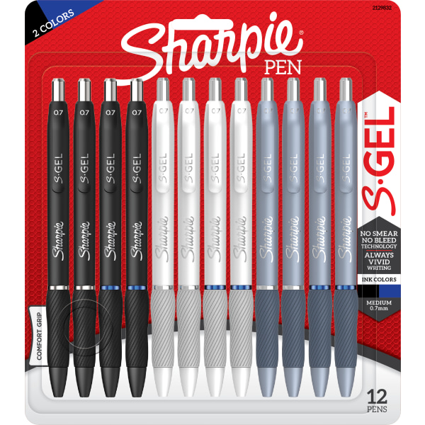 Sharpie® S-Gel Fashion Barrel Gel Pens, Medium Point, 0.7 mm, Assorted  Barrel, Assorted Ink, Pack Of 12 Pens - Zerbee