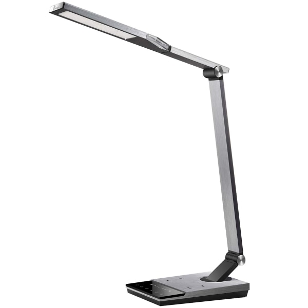 WorkPro&trade; LED USB Desk Lamp with Qi Certified Wireless Charger, 17-1/2&quot;H, Brushed Metal/Gray 6735161