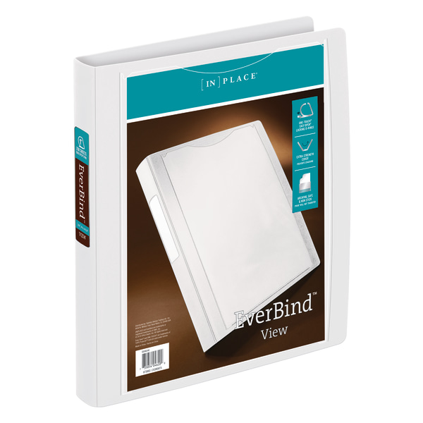 EverBind™ View 3Ring Binder, 1" DRings, White Zerbee