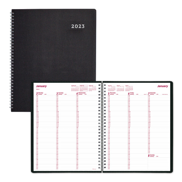 Brownline® DuraFlex Weekly Appointment Planner, 11" x 81/2", 50 Recycled, Black, January To