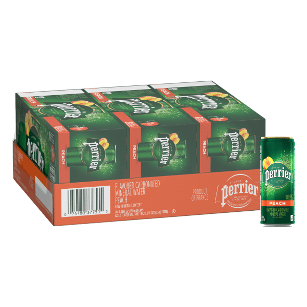 Perrier&reg; Sparkling Natural Mineral Water with Peach Flavor NLE074780377515