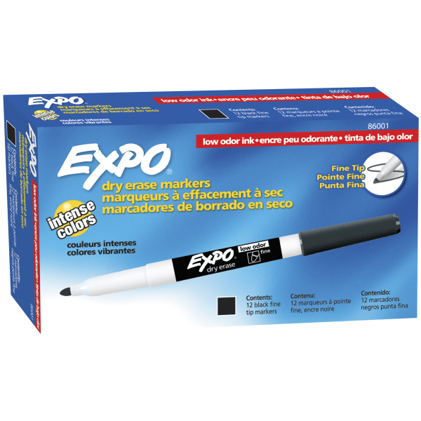Expo Part # SAN80003 - Expo 12 Low Odor Dry Erase Markers Chisel