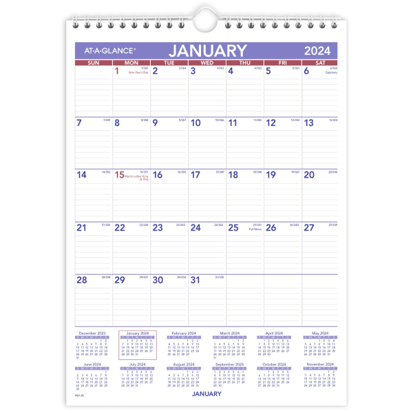 Monthly Wall Calendar with Ruled Daily Blocks, 8 x 11, White Sheets, 12-Month (Jan to Dec): 2024 Monthly Wall Calendar with Ruled Daily Blocks, 8 x 11, White Sheets, 12-Month (Jan to Dec): 2024