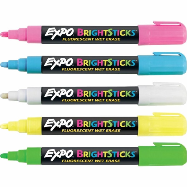 EXPO Vis-a-Vis Wet-Erase Fine-Tip Markers, Assorted Colors, Pack