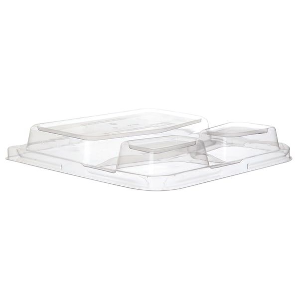Ghent WorldView&trade; Renewable And Compostable Lids For 9&quot; 3-Compartment Containers 6826606