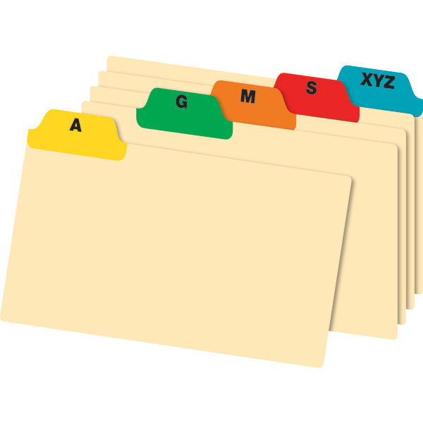 A Z Poly Index Card Guide Set Zerbee